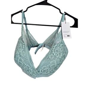 Knix‎ Deep V Lace Bralette Sage Green XXL Wireless Floral Unlined KXBRA108AGXXL